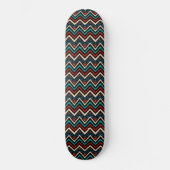 Black Red Blauwgroen Beige Aztec Pattern Skateboard (Voorkant)