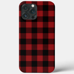 Black Red Buffalo Plaid Check iPhone 13 Pro Max Hoesje