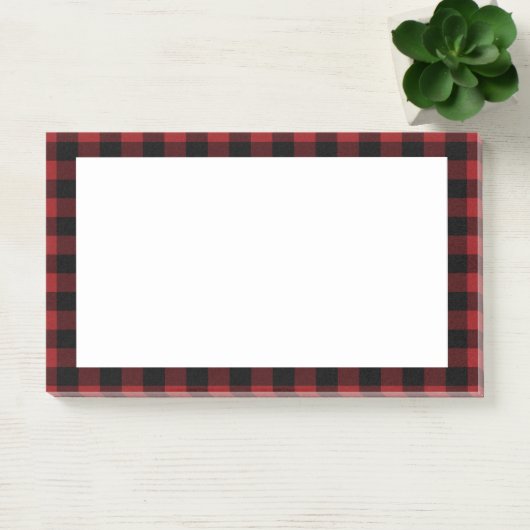Black Red Buffalo Plaid Check Post-it® Notes (Kantoor)