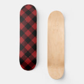 Black Red Buffalo Plaid Check Skateboard Gift (Recto)