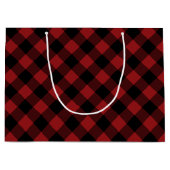 Black Red Buffalo Pset Check Gift Bag Groot Cadeauzakje (Voorkant)