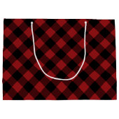 Black Red Buffalo Pset Check Gift Bag Groot Cadeauzakje (Achterkant)