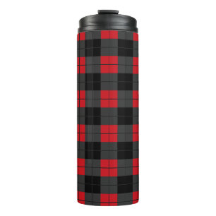 Black Red Buffalo Pset Check Thermal Tumbler Thermosbeker