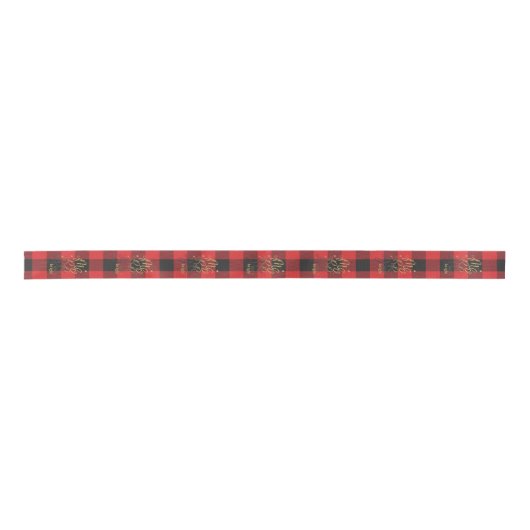 Black Red Buffalo Pset Rustic Merry en Bright Lint (Voorkant)