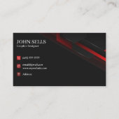 Black & Red Cartes de visite 40 Pack de 100 (Devant)