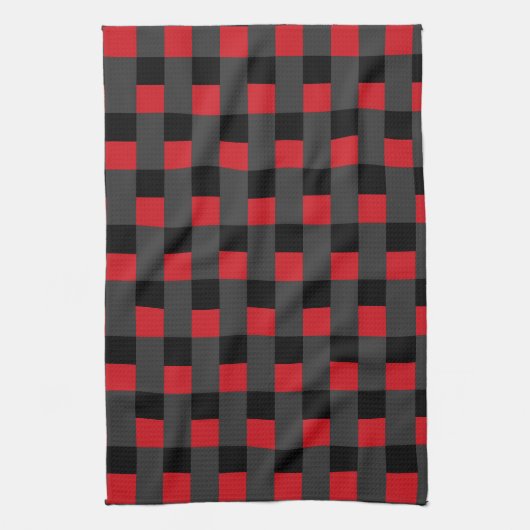 Black Red Check Kitchen Towel Theedoek (Verticaal)