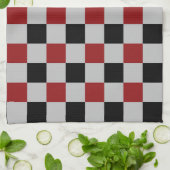 Black Red Check Sport Drapeau Design Serviette de (Plié)