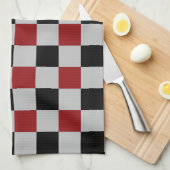 Black Red Check Sport Drapeau Design Serviette de (Quart Plié)
