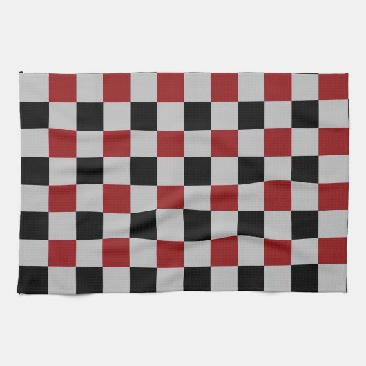 Black Red Check Sport Drapeau Design Serviette de (Horizontal)