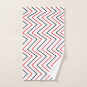 Black Red Chevron - Verticaal streeppatroon Bad Handdoek (Handdoek)