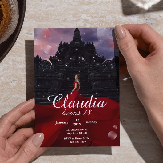 Black & Red Confetti 18e verjaardag Kaart