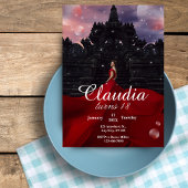 Black & Red Confetti 18ème anniversaire Invitation