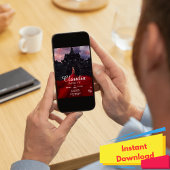 Black & Red Confetti 18ème anniversaire Invitation