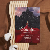 Black & Red Confetti 18ème anniversaire Invitation