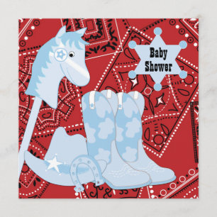 Black Red Cowboy Boots Cowboy Baby shower Kaart