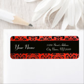 BLACK RED DAMASK ETIKET (Insitu)
