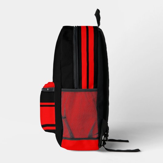 Black & Red Design Backpack Bedrukte Rugzak (Rechts)