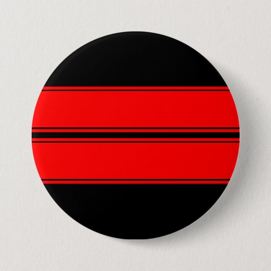 Black Red Dual Race Stripes Metal Button (Voorkant)