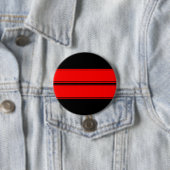 Black Red Dual Race Stripes Metal Button (In situ)