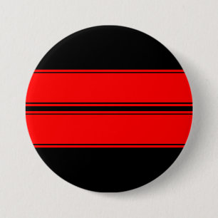 Black Red Dual Race Stripes Metal Button