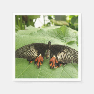 Black Red en Gold Butterfly Napkins Servet