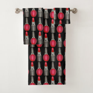 Black Red Fashionista Lipstick Nail Poolse Makeup Bad Handdoek