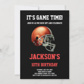 Black Red Football Invitations Anniversaire (Devant)
