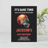 Black Red Football Invitations Anniversaire (Debout devant)