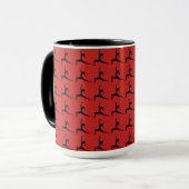 Black Red - Fun Yoga Design Combo Coffee Mok/Cup Mok (Voorkant links)