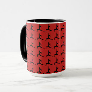 Black Red - Fun Yoga Design Combo Coffee Mok/Cup Mok