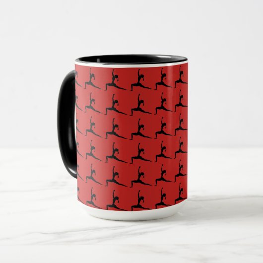 Black Red - Fun Yoga Design Combo Coffee Mok/Cup Mok (Voorkant links)