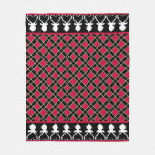Black Red Gecontroleerd en rendierSilhouettes Fleece Deken (Voorkant)