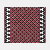 Black Red Gecontroleerd en rendierSilhouettes Fleece Deken (Voorkant (Horizontaal))