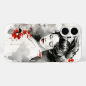Black Red Geisha Case-Mate iPhone Case (Achterkant (horizontaal))