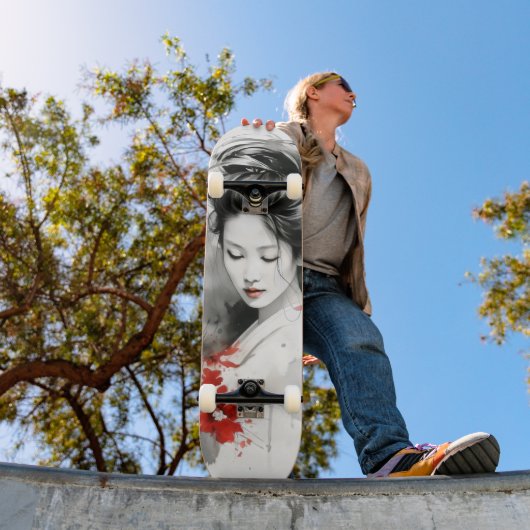 Black Red Geisha Skateboard (Buiten 1)
