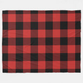 Black Red Gingham Pattern Bufallo Check Fleece Deken (Voorkant (Horizontaal))