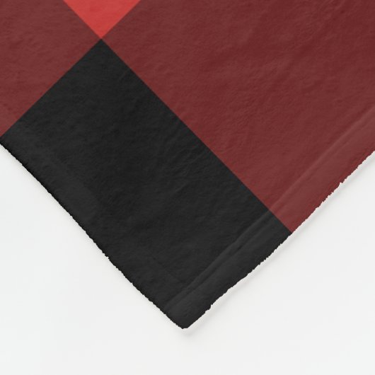 Black Red Gingham Pattern Bufallo Check Fleece Deken (Hoek)