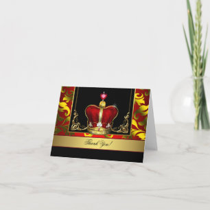Black Red Gold Crown King Prince Merci Cartes