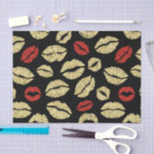 Black Red Gold Lips Birthday Tissuepapier (Craft)