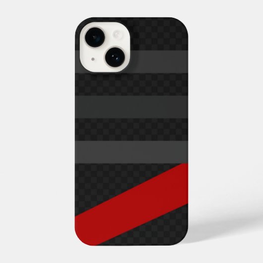 Black, Red, Grey Carbon Fiber Phone Case – Modern  iPhone Hoesje (Achterkant)
