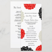 Black Red Grey Zinnia Programme de mariage des fle (Devant / Derrière)
