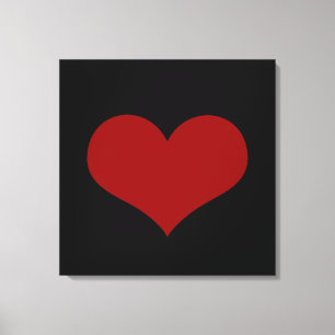 Black Red Heart Love Canvas Afdruk
