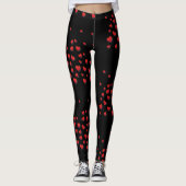 Black Red Hearts Leggings modernes Saint-Valentin (Devant)