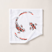 Black & Red Japanese Koi Fish Artistic (Gant de toilette)