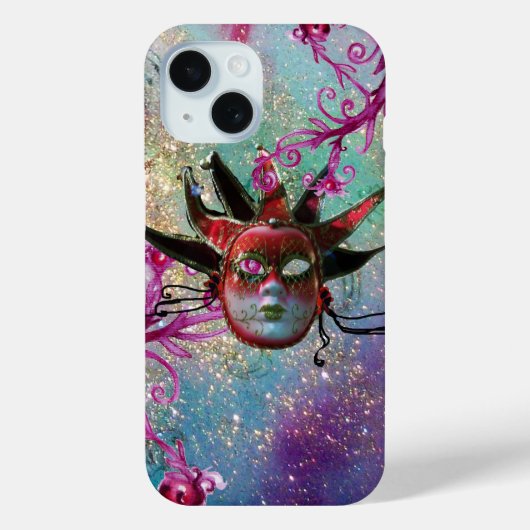 BLACK RED JESTER MASK Masquerade Party Blue Green Case-Mate iPhone Case (Achterkant)