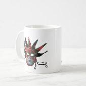 BLACK RED JESTER MASK, Masquerade Party Koffiemok (Voorkant links)