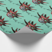 BLACK RED JESTER MASK, Masquerade Party, wit Cadeaupapier (Hoek)