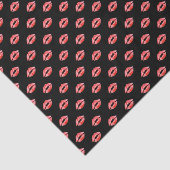 Black Red Kiss Lips Lipstick Cadeaupapier Tissuepapier (Detail)