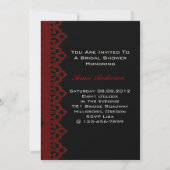 Black Red Lace Gothique nuptiale invitation (Dos)