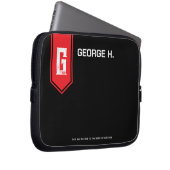 Black Red Laptop Case for Man (Voorkant Rechts)